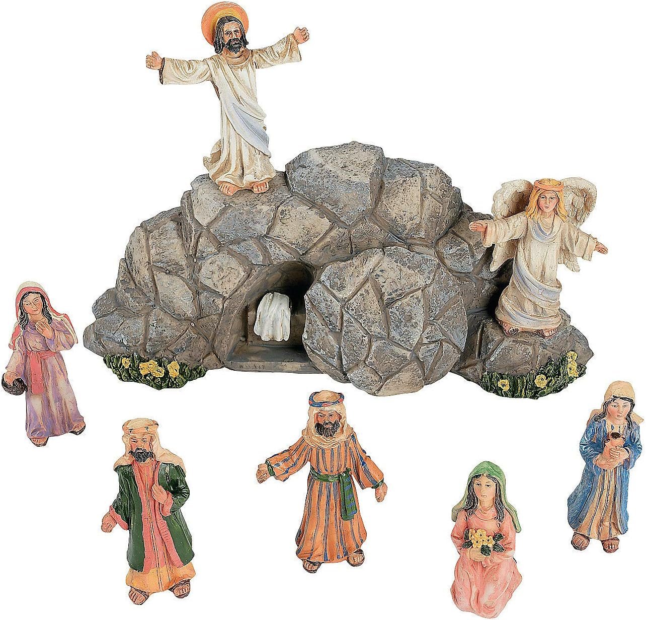 Fun Express Jesus Resurrection Set for Easter (8 Hand Painted Pieces) Home Decor and Christian Figurines