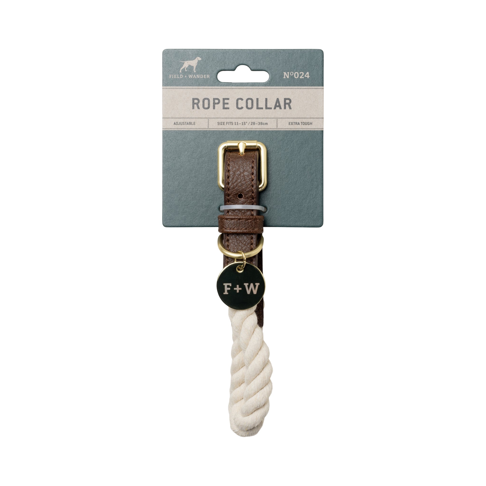 Small Rope Dog Collar - Natural Cream