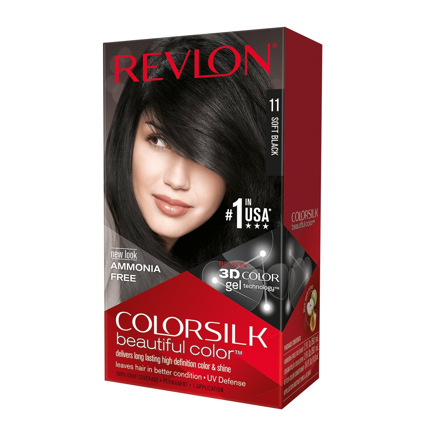 Revlon Colorsilk Permanent Hair Color. #11 Soft Black( Pack of 1 )