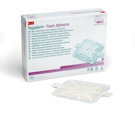 Tegaderm Foam Dressing Adhesive, Adhesive Wrap (Square) Inner Diameter:4in X 4in,Outer Diameter:5-5/8