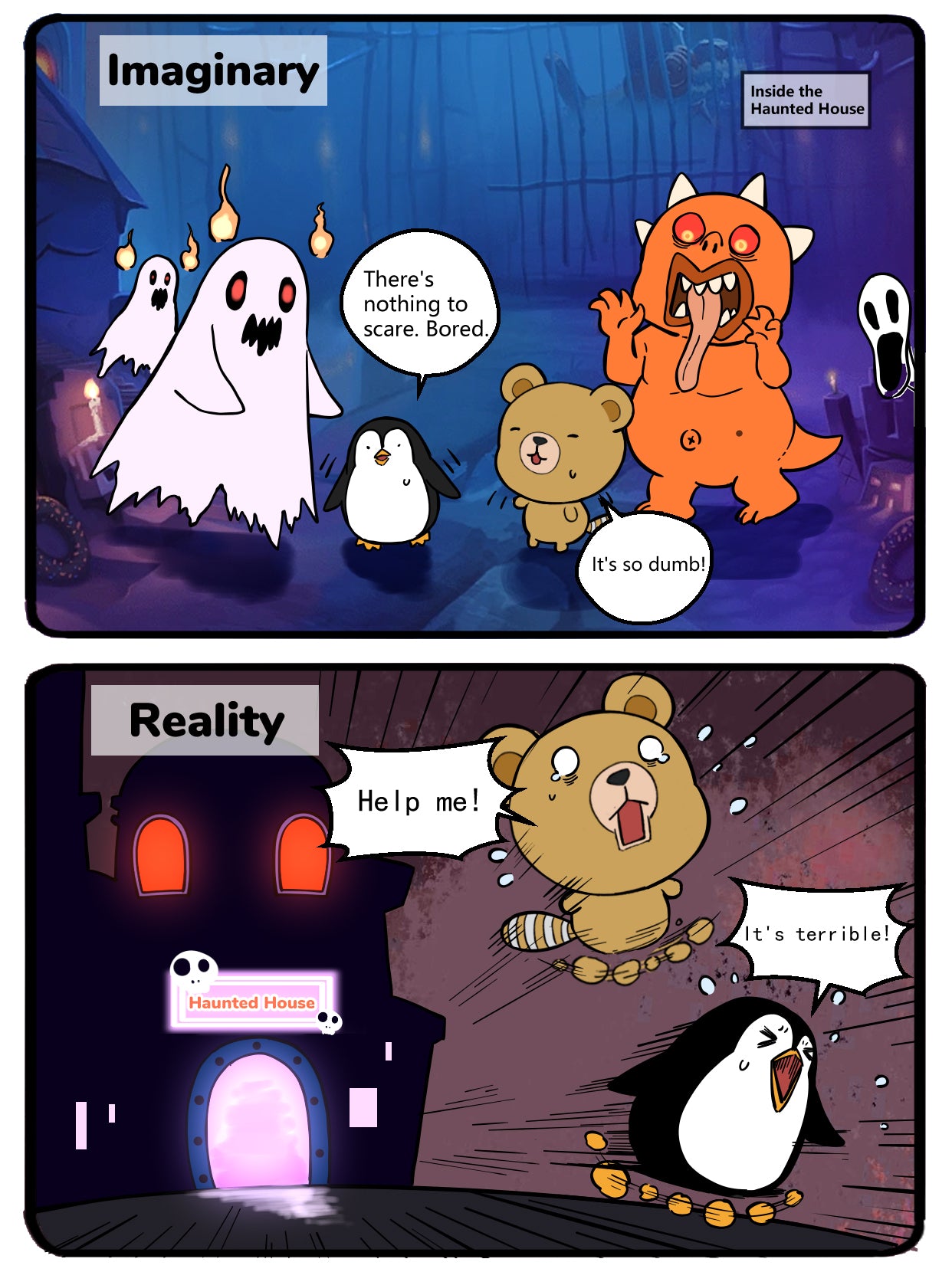 Magic Buddies comic haunted house ghost short funny comic