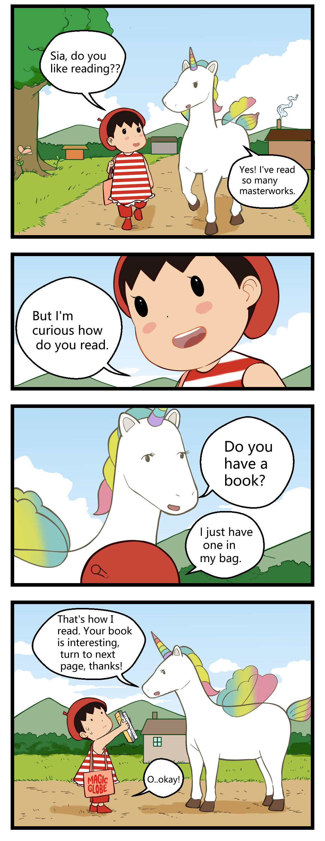 <How Unicorn Read? > Magic Globe comic