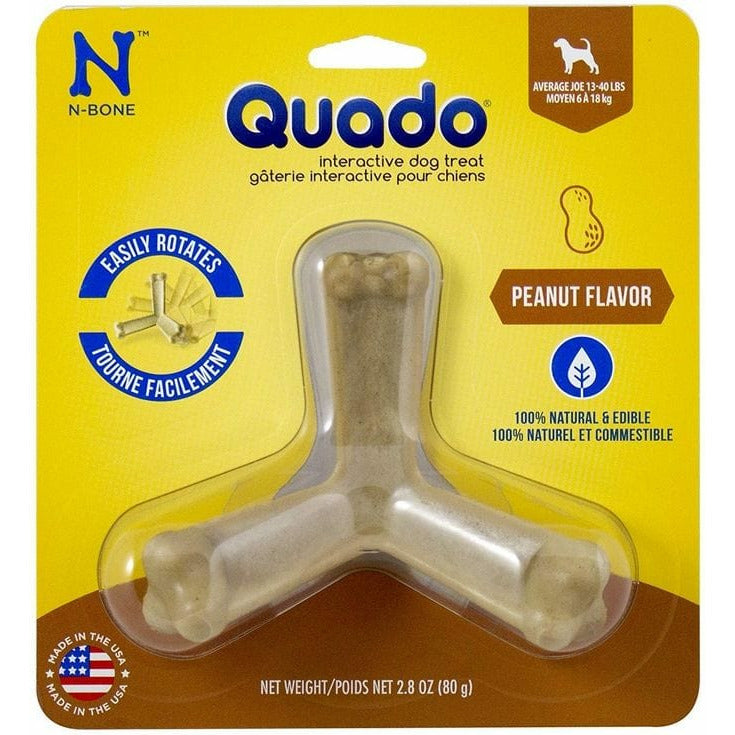 N-Bone Quado Interactive Dog Treat - Peanut Flavor