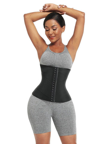 Black 11 Steel Bones Neoprene Sweat Waist Trainer Weight Loss