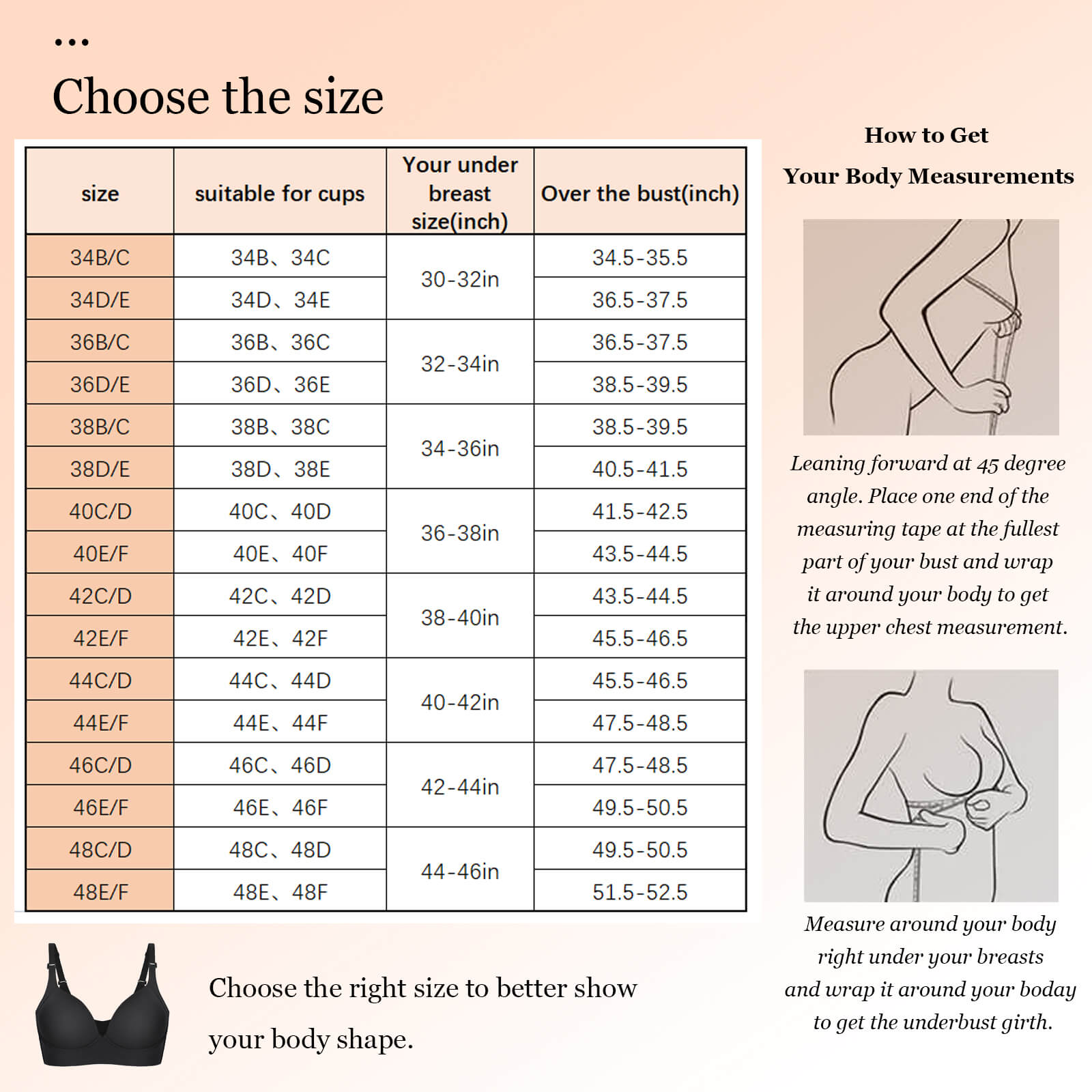 Full Back Coverage Bras For Women, Fashion Deep Cup Hide Back Fat B