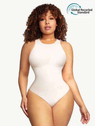 Eco-friendly Seamless Outer Crew Thong Bodysuit