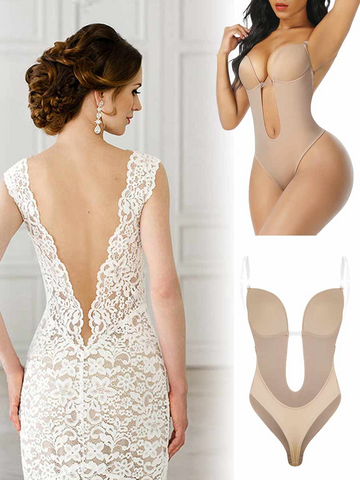 Wholesale Backless U Plunge Seamless Wedding Bridal Bodysuit Shapewear