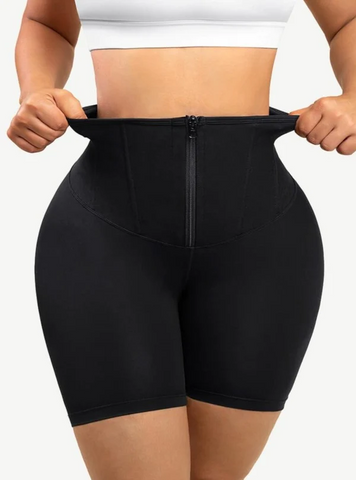 Wholesale Latex Shorts Tummy Control with YKK zipper