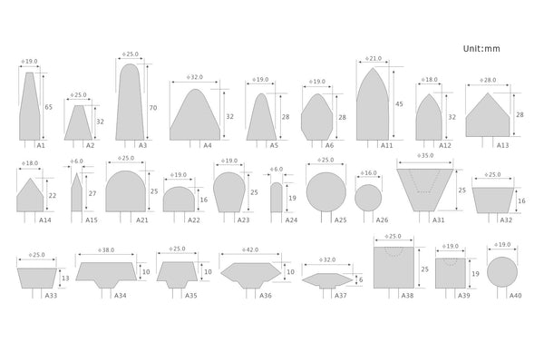 Mounted Points A shape 6mm Shank