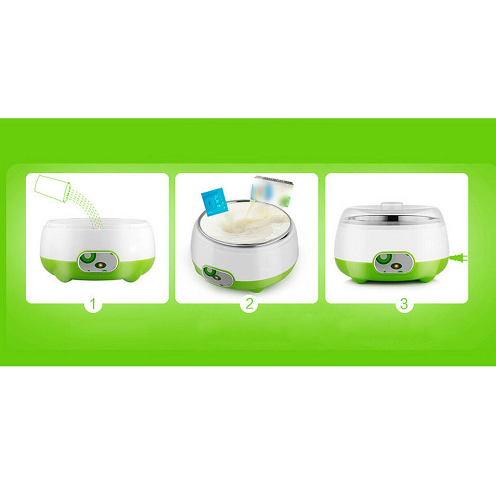 1L Yogurt Maker Machine Auto Constant Temperature w/Stainless Steel Inner Pot