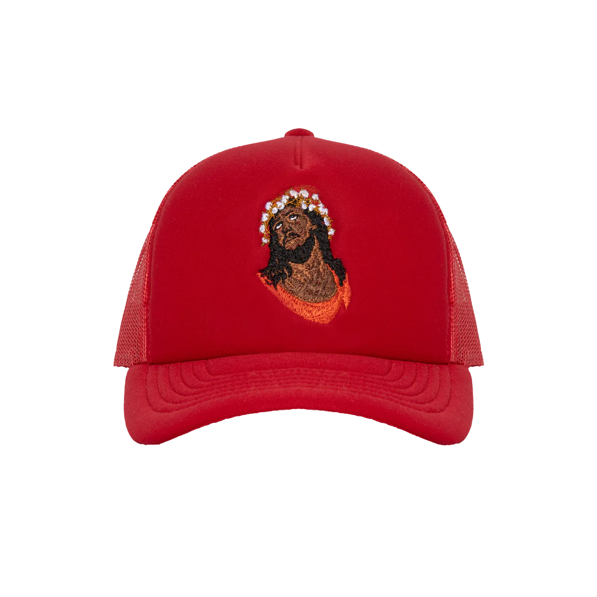 Crown Made of Cotton Red Trucker Hat