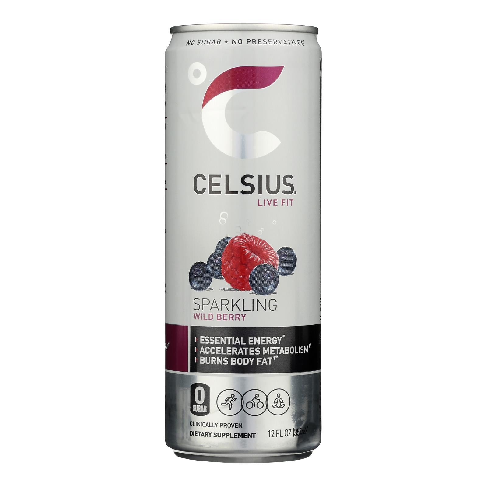 Celsius Sparkling Wild Berry Dietary Supplement Case