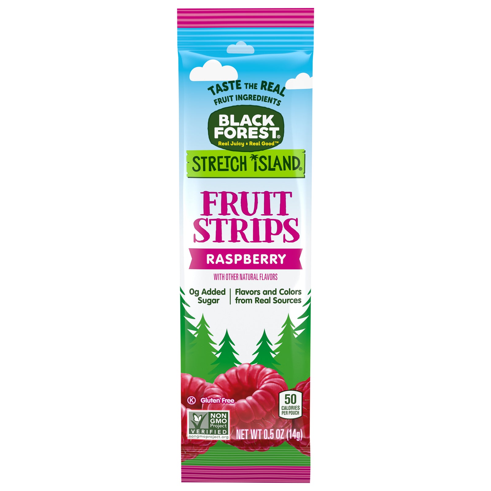 Black Forest Stretch Island Fruit Strips - Raspberry - 30-0.5 Oz Case