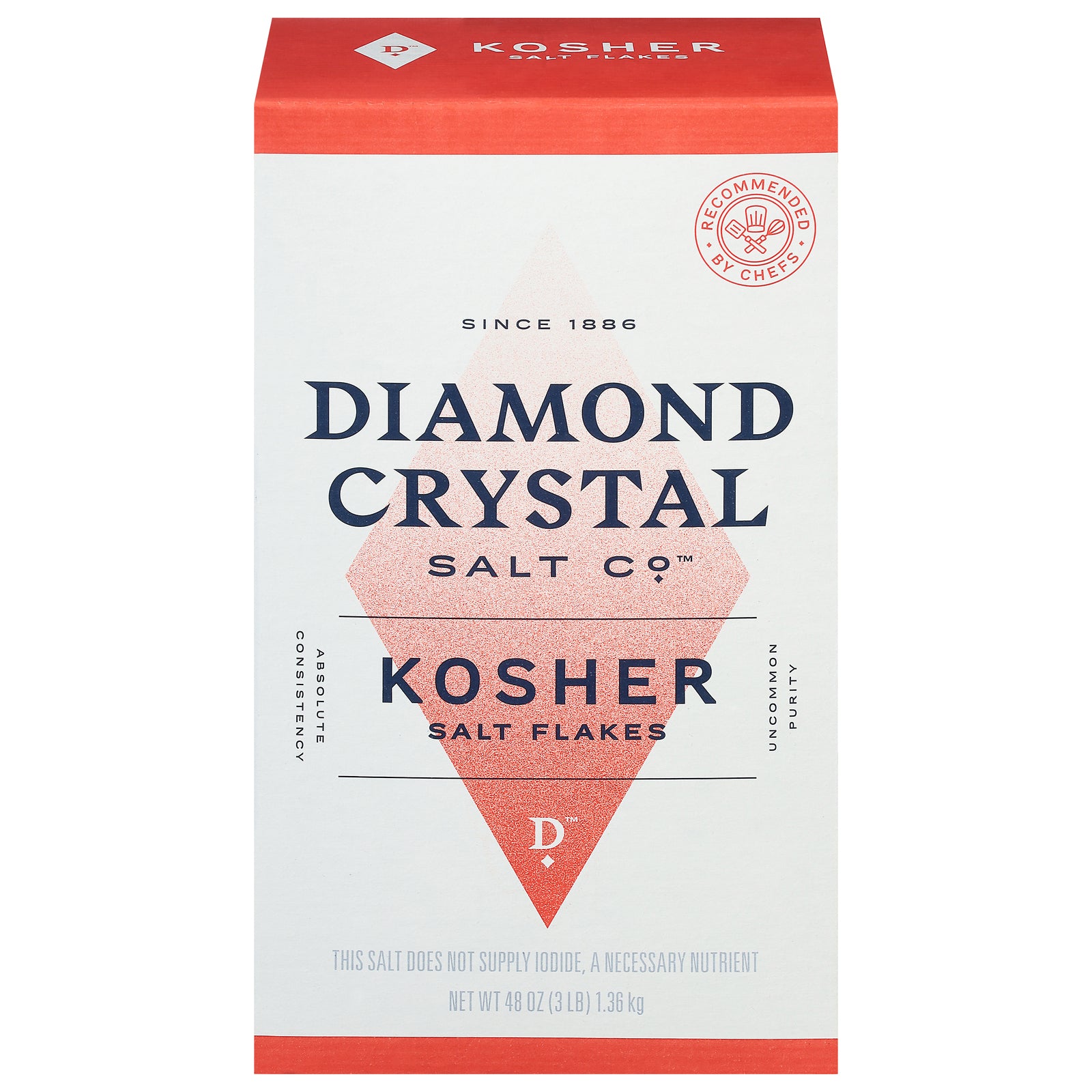 Diamond Crystal Kosher Flakes Salt, 3 Pounds (9-Pack)