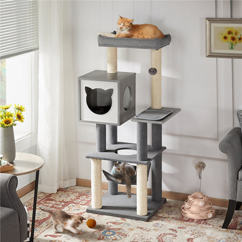 wooden carpet cat tree
