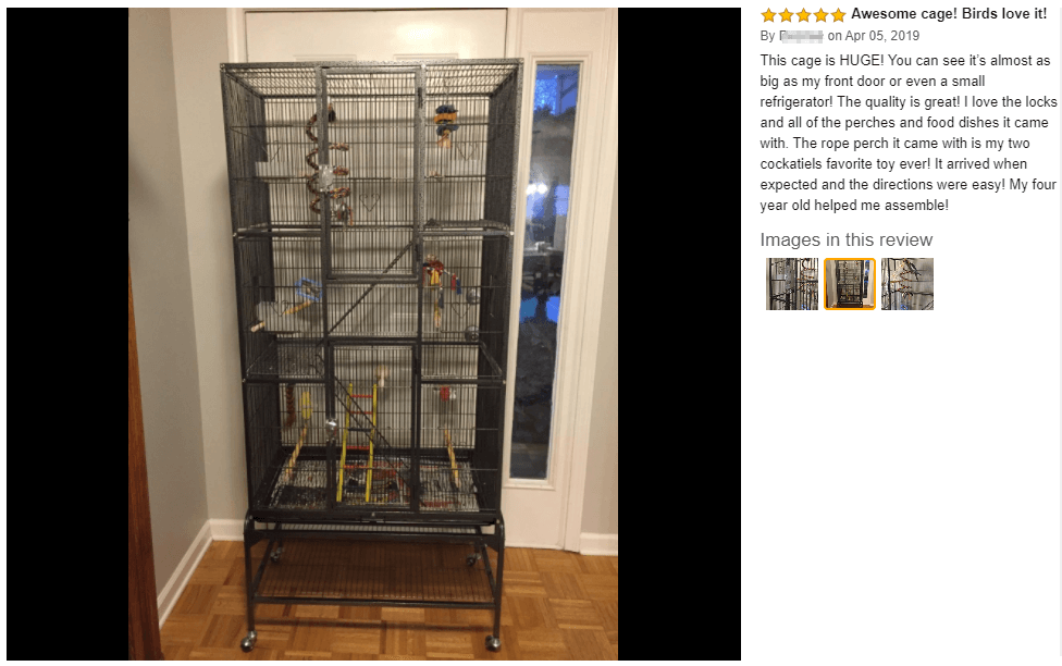 large parrot cage