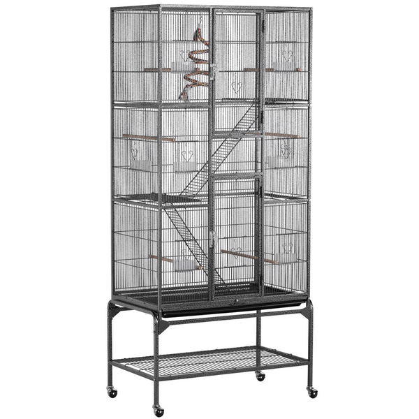 H 69-inch Large Rolling Flight Cage