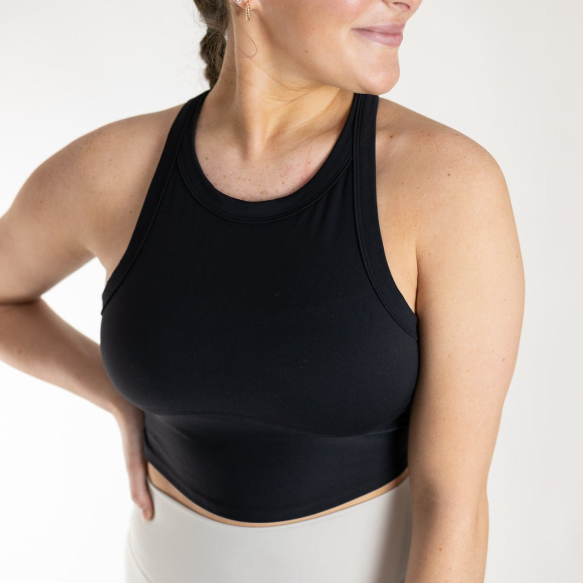 Level Up High Neck Tank with Built In - A-D Cup