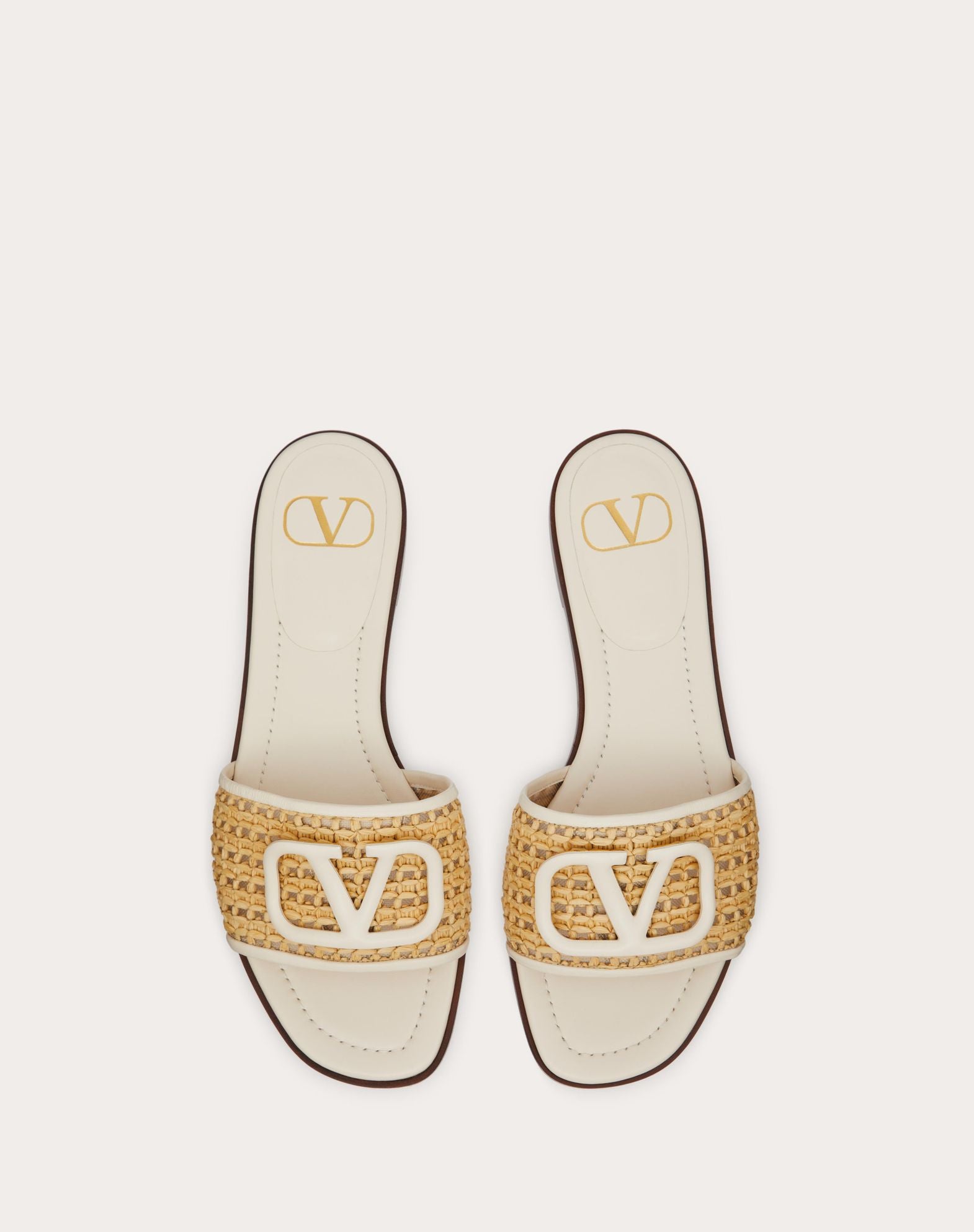 Vlogo Signature Woven Raffia Slide Sandal 80mm