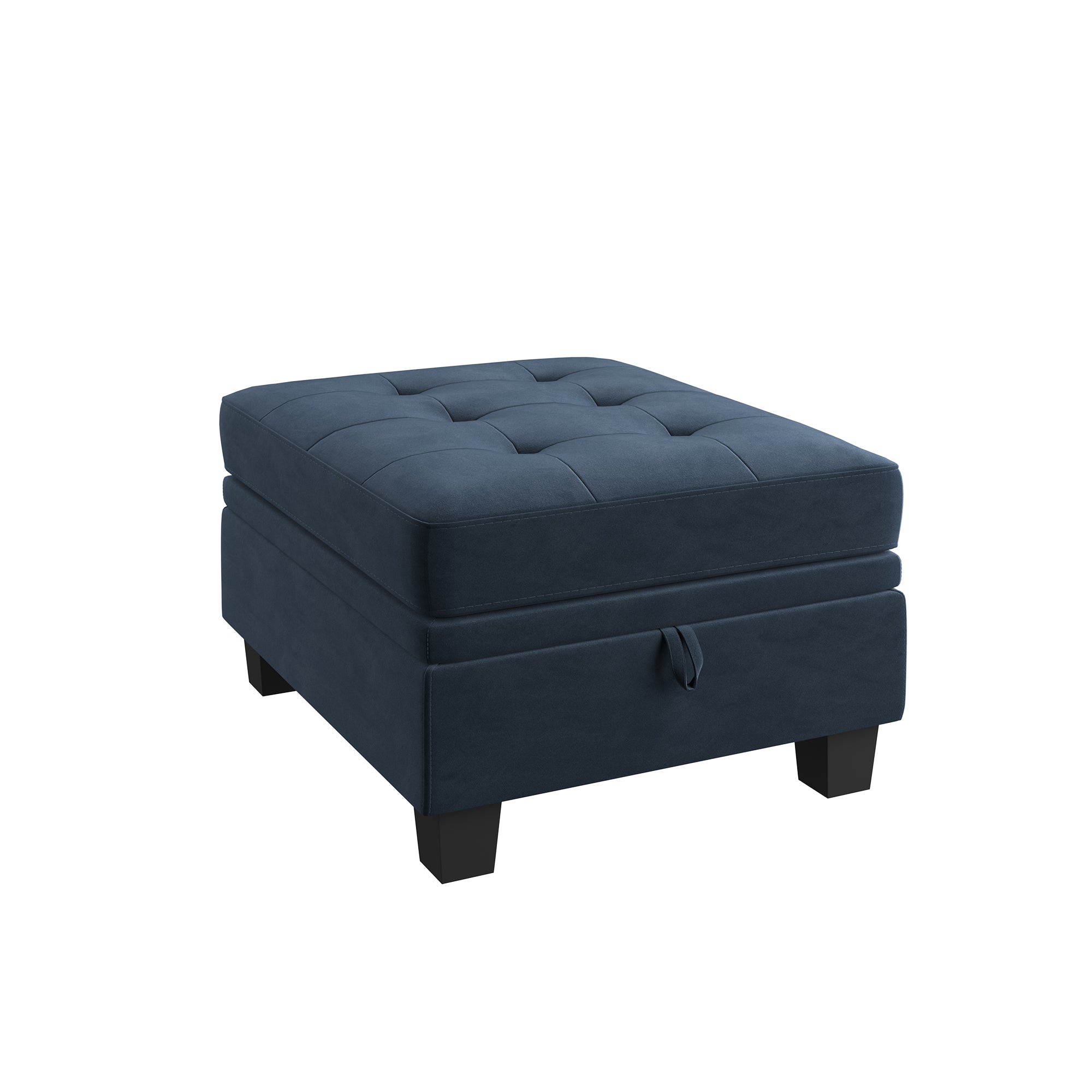 HONBAY 1 Piece Velvet Modular Sectional Storage Ottoman