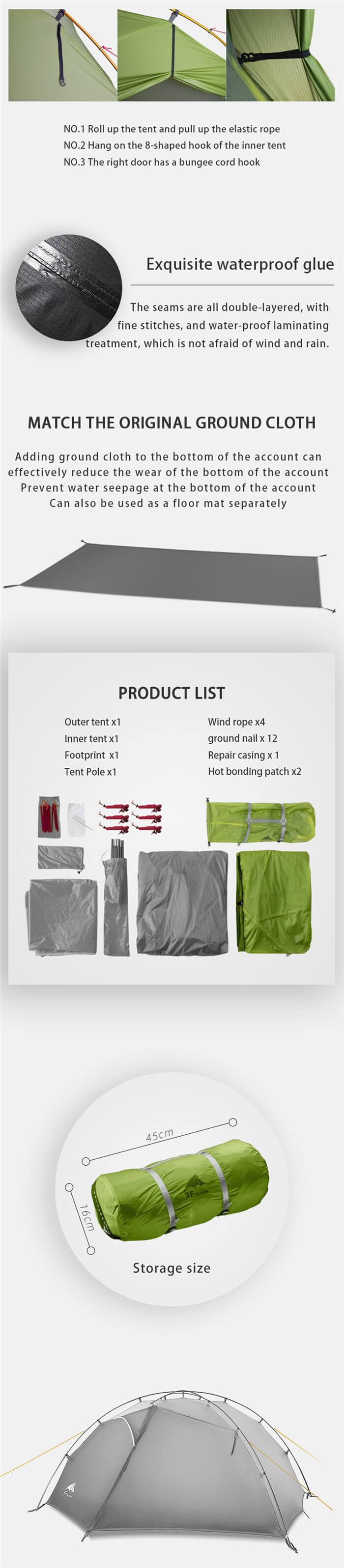 Tente de camping saisonnière