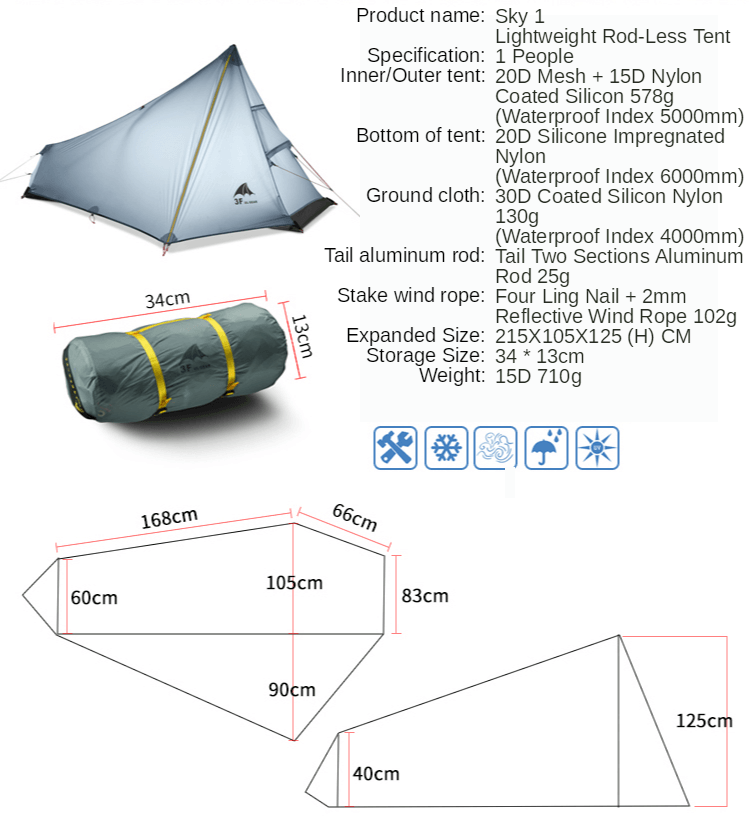 Outdoor Ultralight Camping Tent