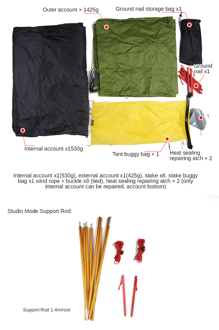 Tente de camping ultralégère pour 2 personnes