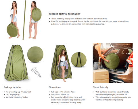 Pop Up Privacy Tent