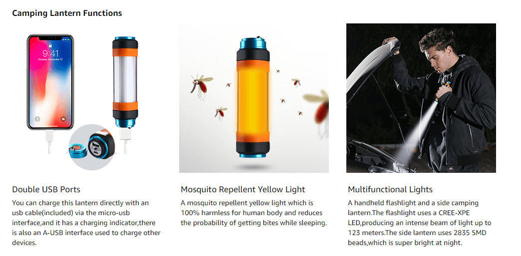 Mosquito Rechargeable Camping Lantern