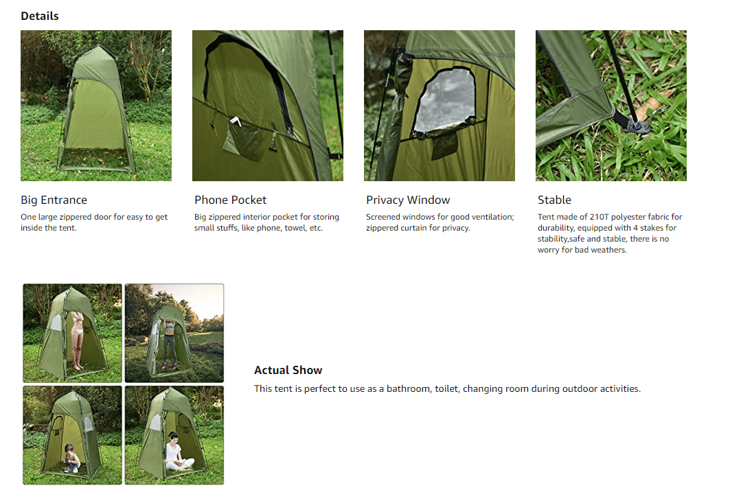 Quick Set Up Privacy Tent