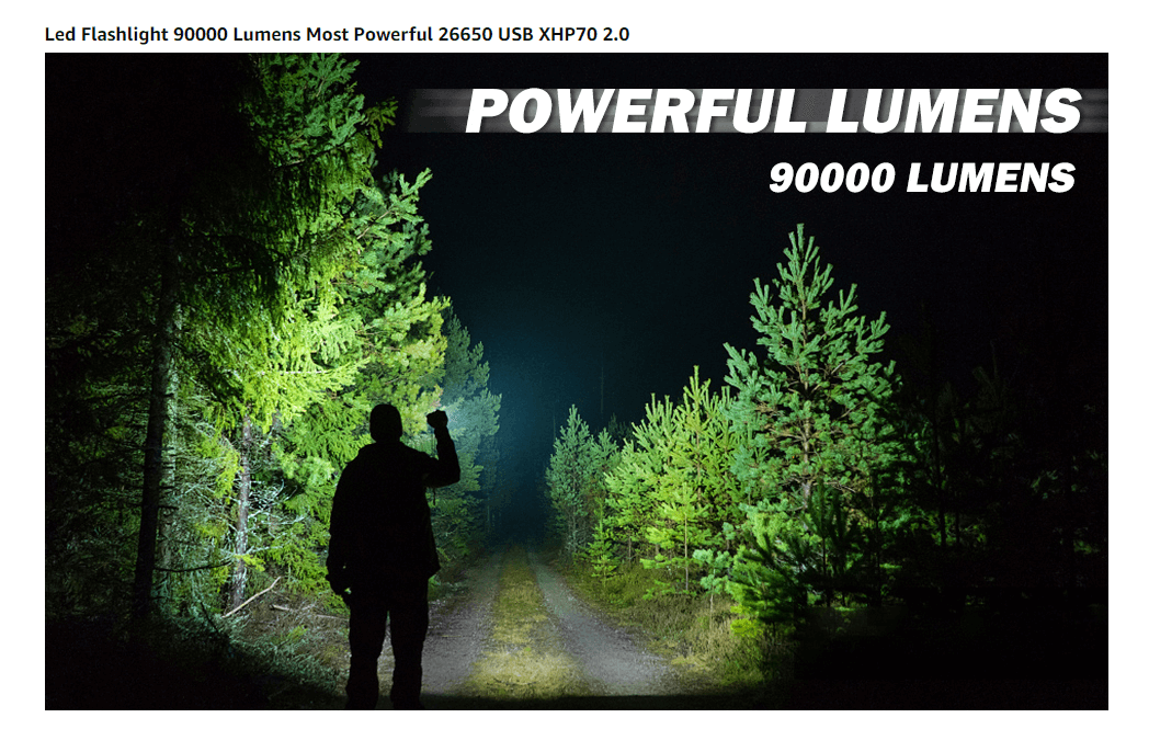 90000 Lumens LED Tactical Flashlight