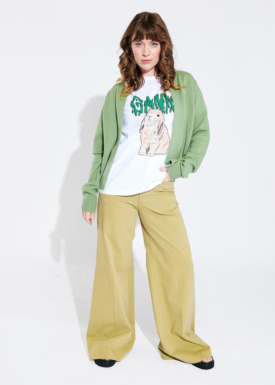 CLOSED Wide Leg Veola Trousers - Sage Tea