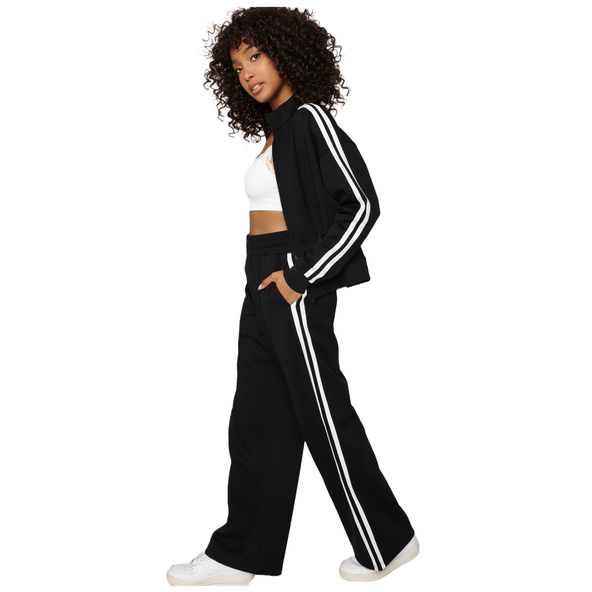 Garage Side-Stripe Wide Leg Pants | M