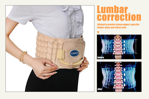 Back Decompression Belt Lumbar Support  Cordless Heated Waist & Lumbar Decompression Belt for Lower Back Pain Relief