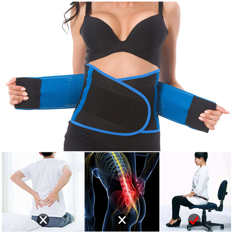 Back Support Belt adjustable Support Straps Breathable Mesh Design with Lumbar Pad