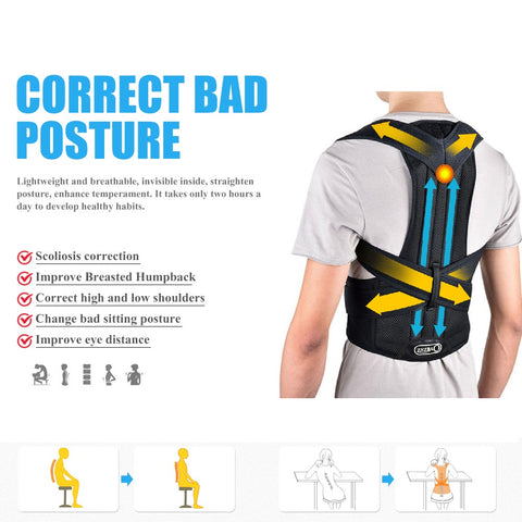 Back Support Belts Posture Corrector Back Brace Improves Posture and Provides For Lower and Upper Back Pain Men and Women