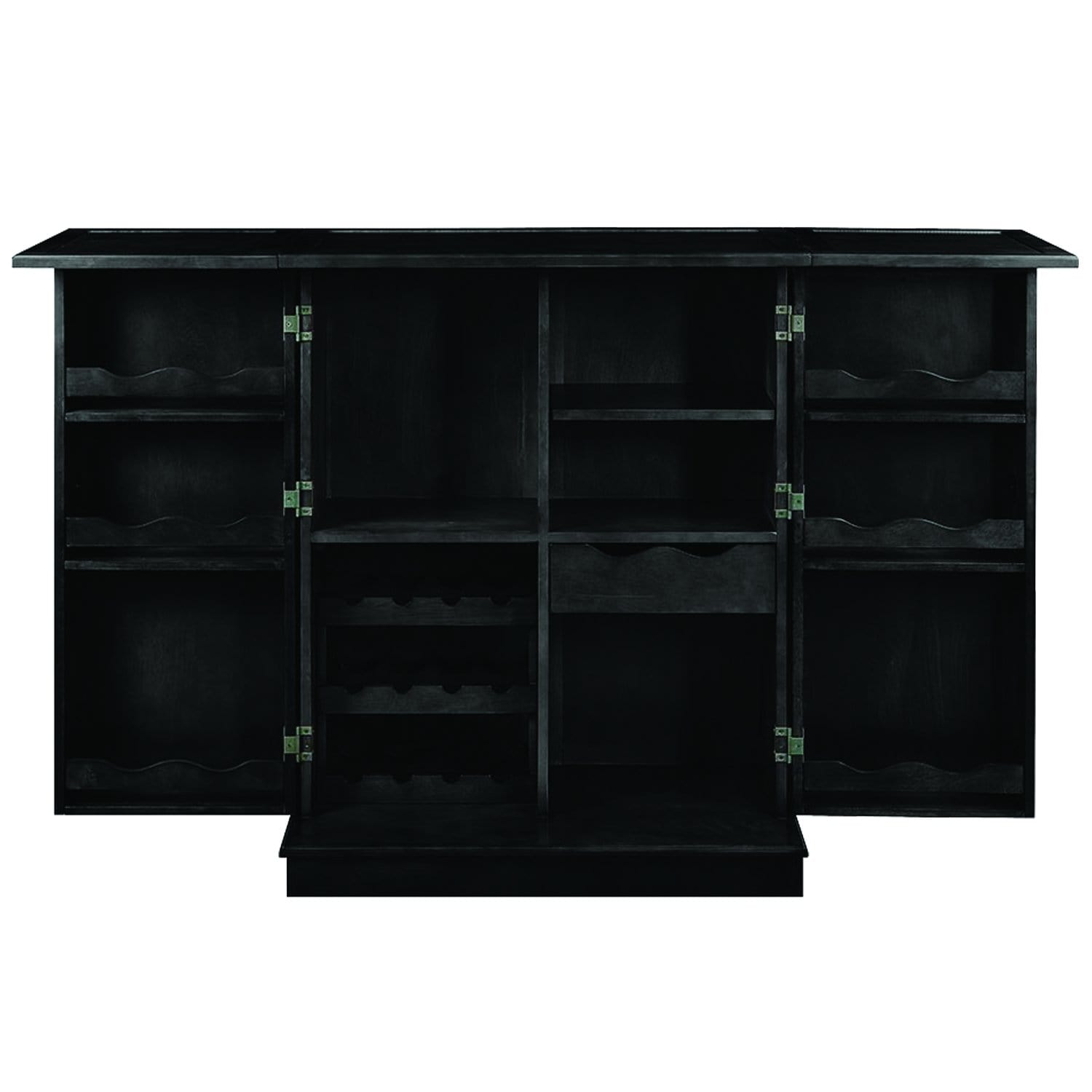 Portable Folding Bar Cabinet - Black