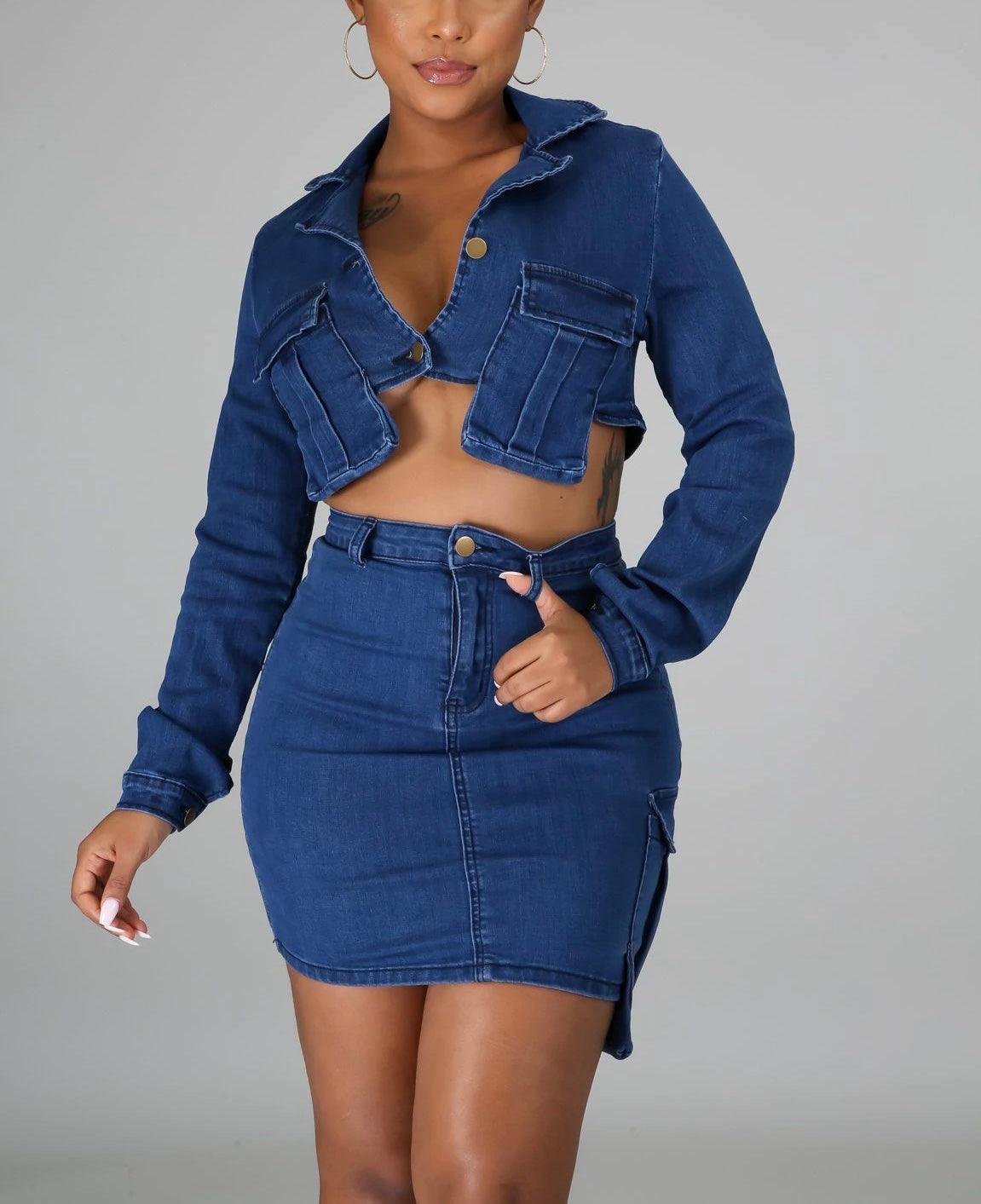 Lola Love Denim Skirt Set | DrippingNPretty