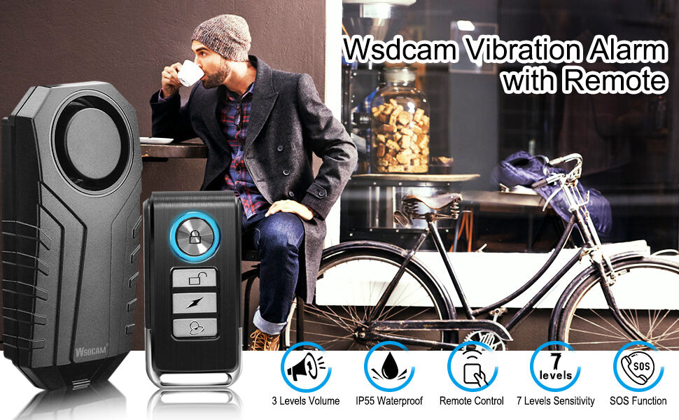 Mengshen Updated Anti Theft Bicycle Alarm, 113dB Waterproof Wireless Alarm  with Remote Control for Bike, E-Bike, Motorcycle, Scooter, Trailer