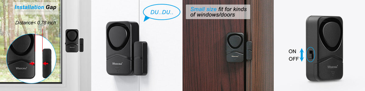 WSDCAM Kühlschrank Alarm Tür Sensor Einbrecher Alarm Offen Geschlossen  Magnetische Lücke Fenster Alarm Detektor Wireless Alarm