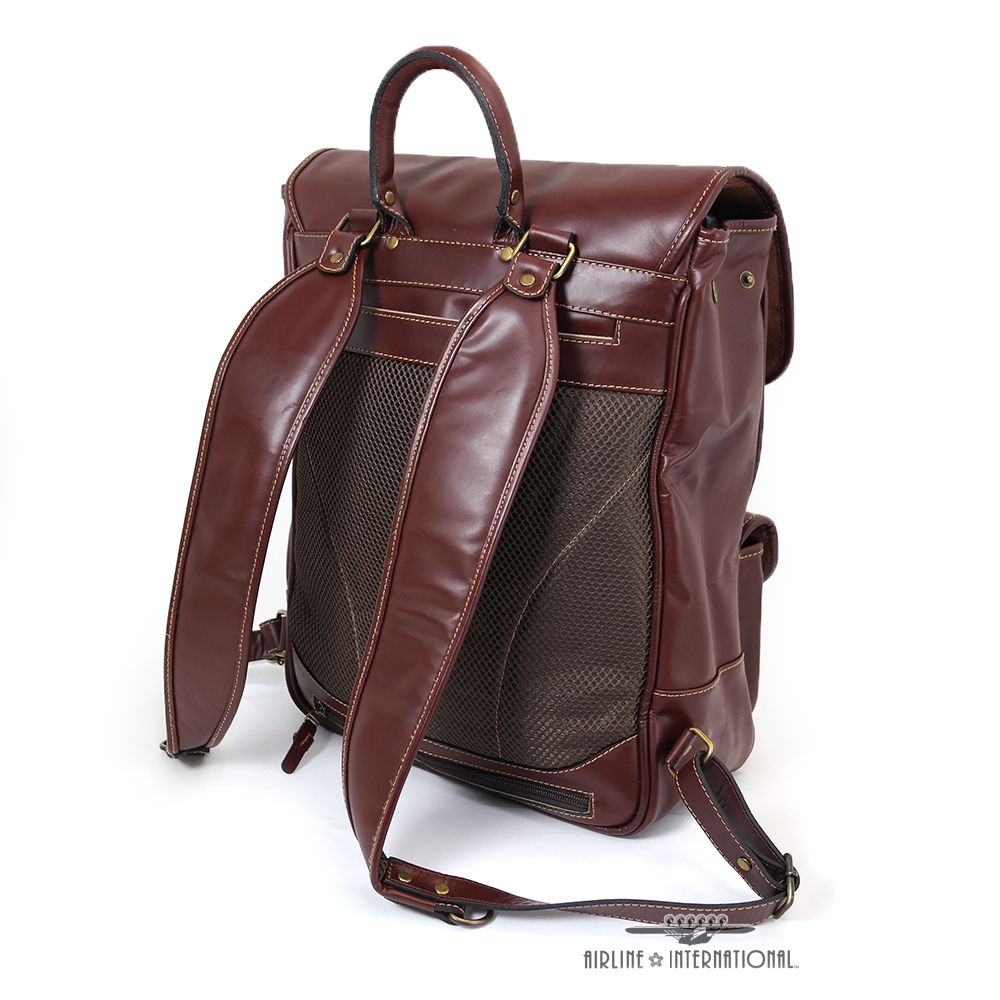 Chester Square Leather Flap Backpack