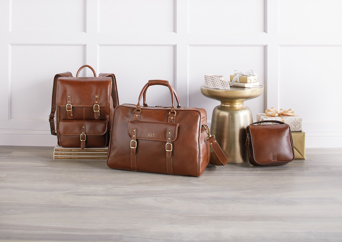 Chester Square Leather Flap Backpack