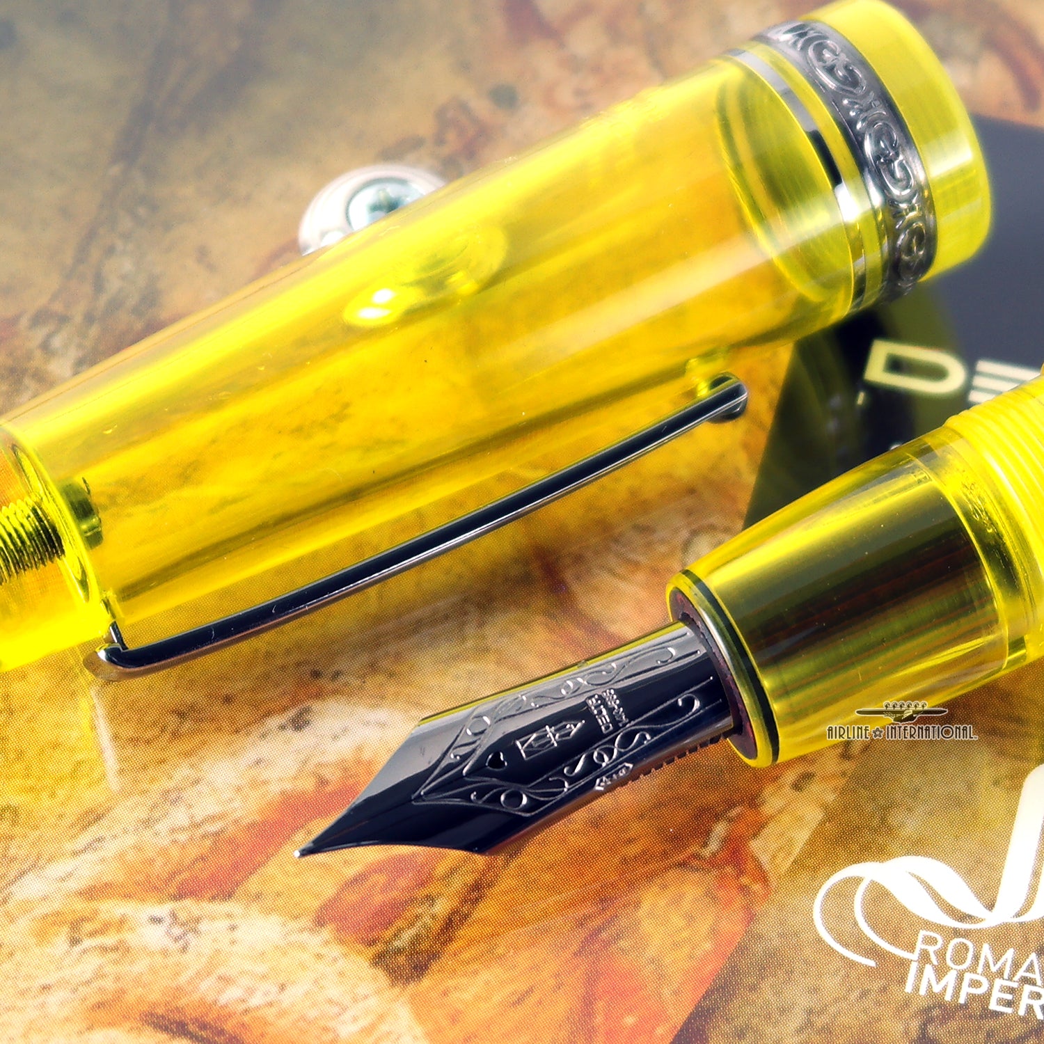 Delta Roma Imperiale LE Yellow Demonstrator Fountain Pen - Super Oversized!