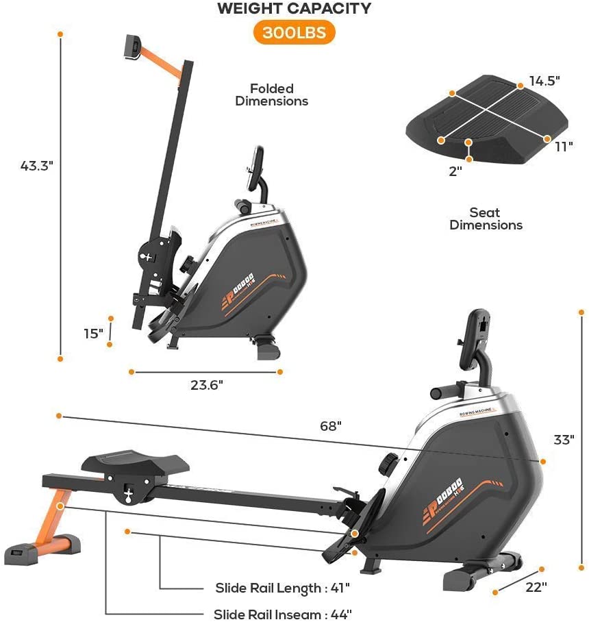 Magnetic Foldable Exercise Rowing Machine for Home