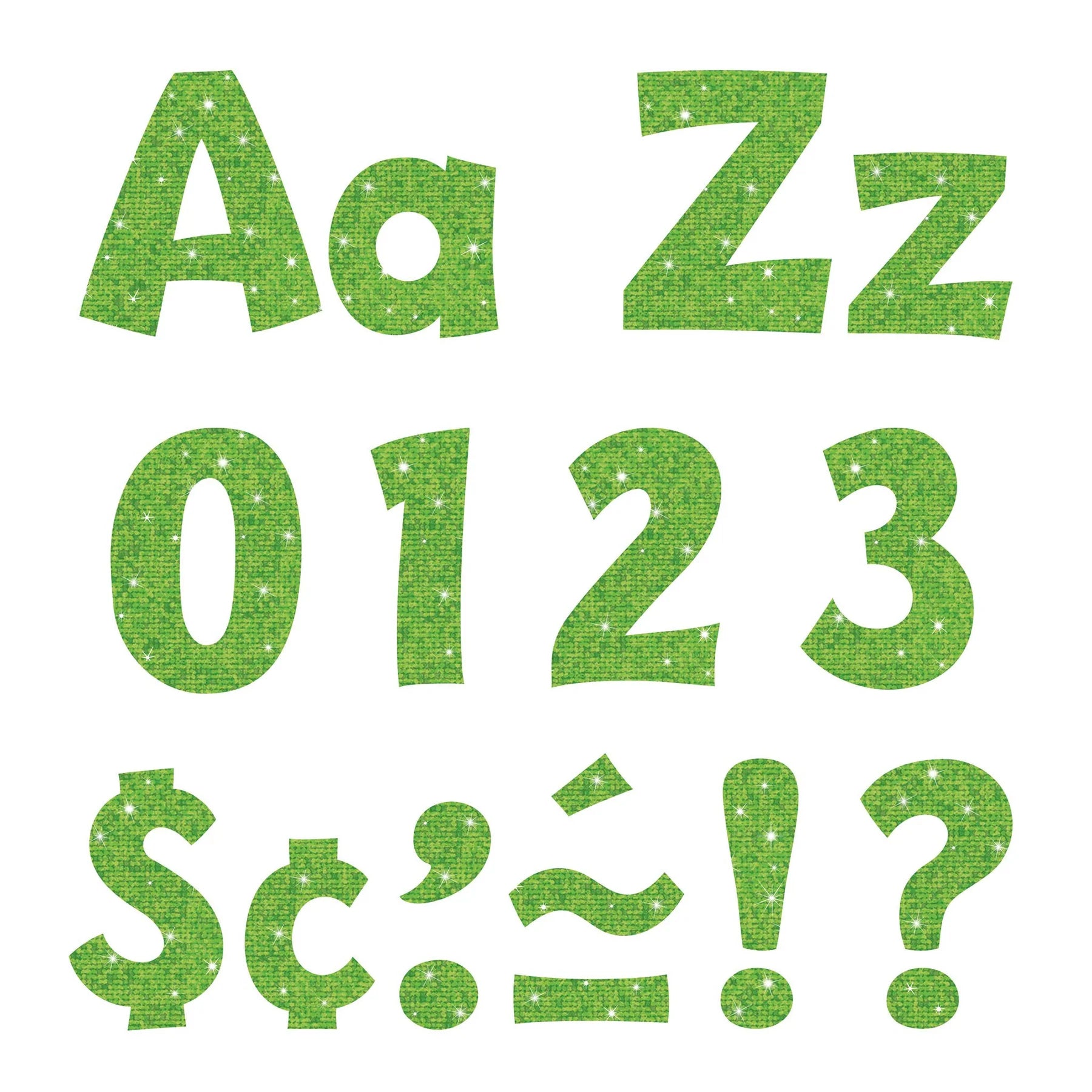 Lime Sparkle 4-Inch Playful Uppercase/Lowercase Letters