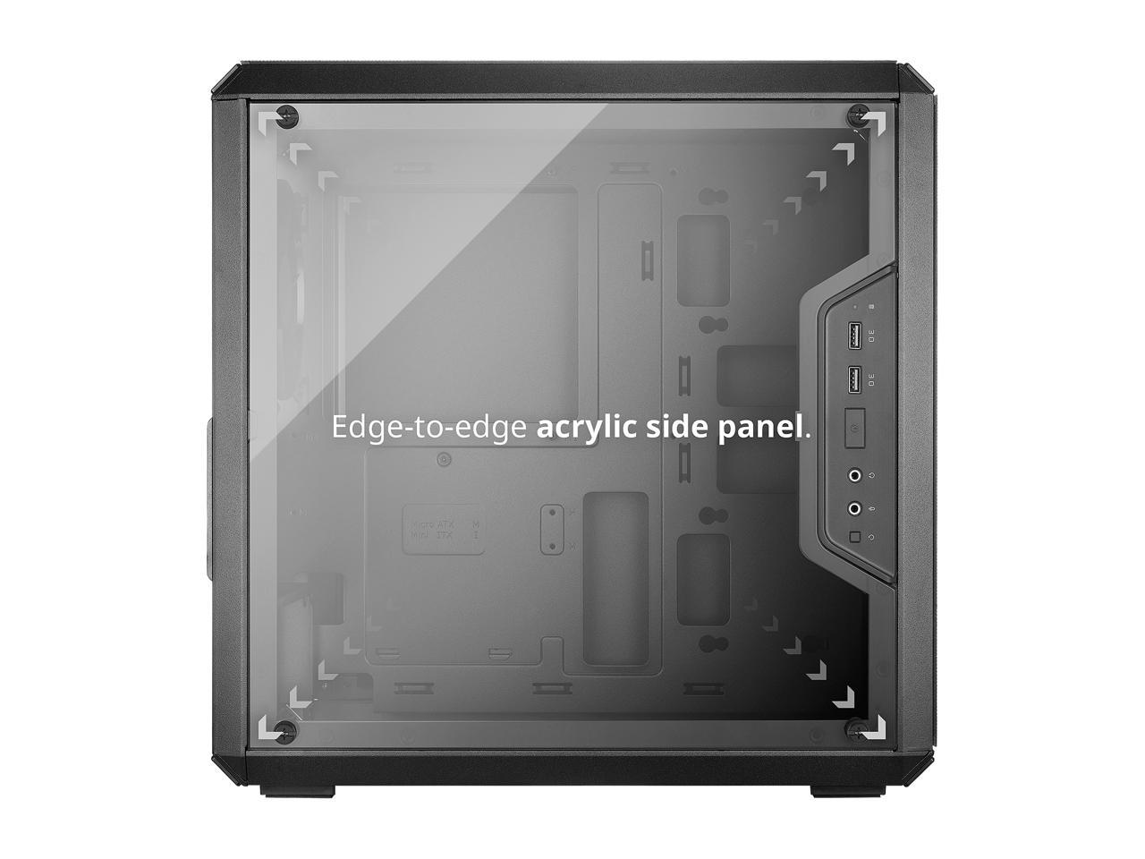 Cooler Master MasterBox Q300L Micro ATX Tower w/ Magnetic Design Dust Filter, Transparent Acrylic Side Panel, Adjustable I/O & Fully Ventilated for Airflow, MCB-Q300L-KANN-S00