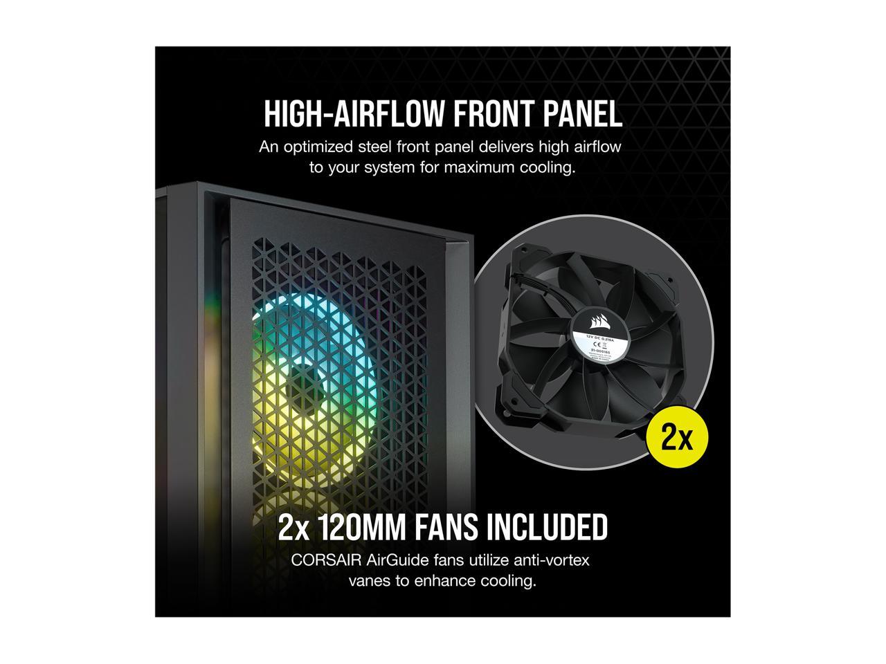 Corsair 4000D Airflow CC-9011200-WW Black Steel / Plastic / Tempered Glass ATX Mid Tower Computer Case **Open Box **