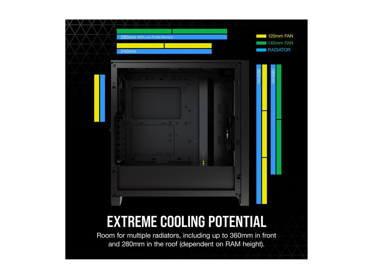 Corsair 4000D Airflow CC-9011200-WW Black Steel / Plastic / Tempered Glass ATX Mid Tower Computer Case **Open Box **