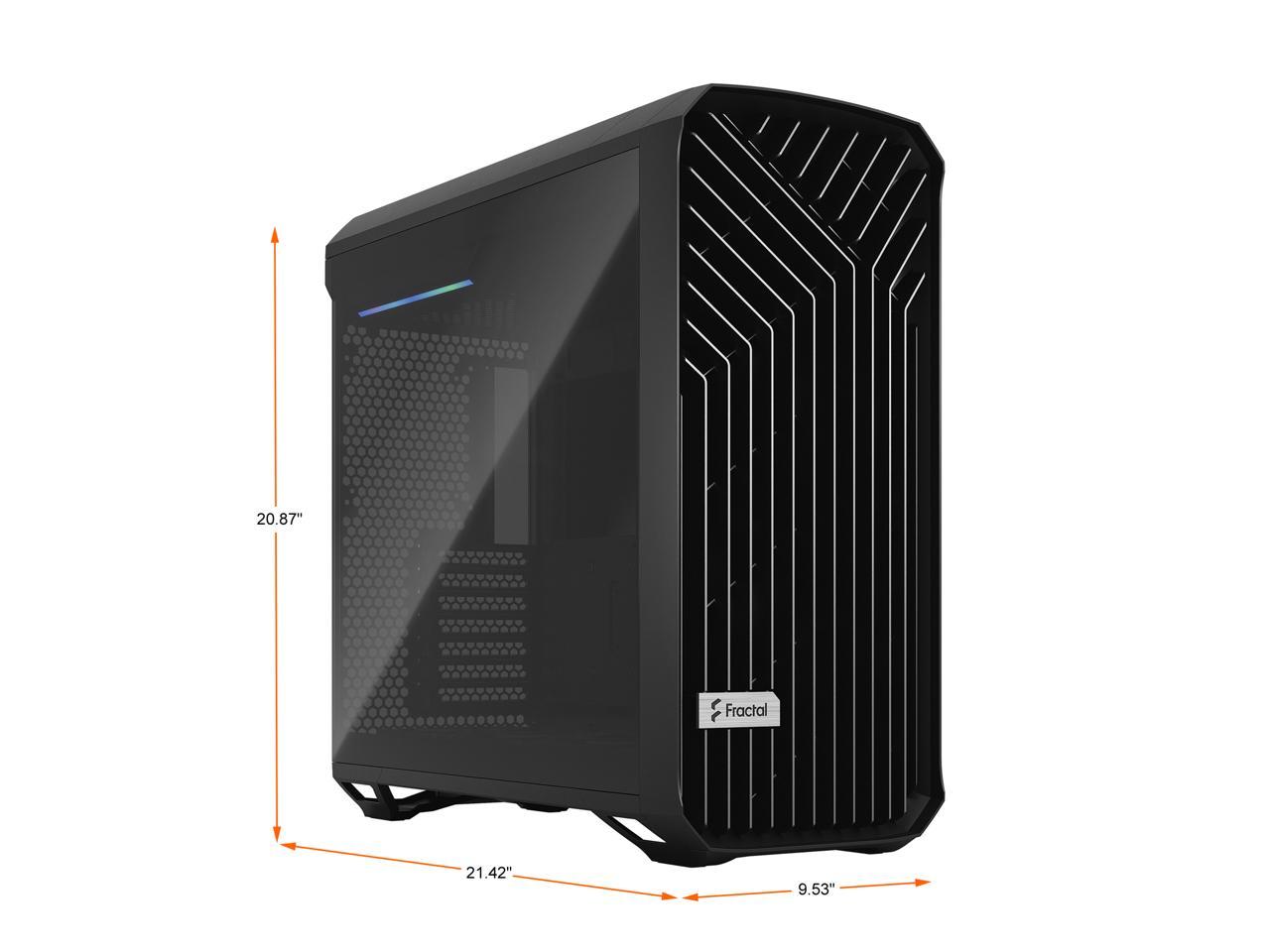 Fractal Design Torrent Black E-ATX Dark Tempered Glass Window High-Airflow Mid Tower Computer Case