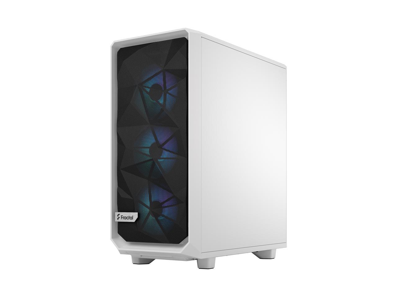 Fractal Design Meshify 2 Compact RGB White TG High-Airflow Tempered Glass Window PC ATX Mid Tower Computer Case